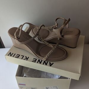 Anne Klein Women's Tan Wedge Sandals